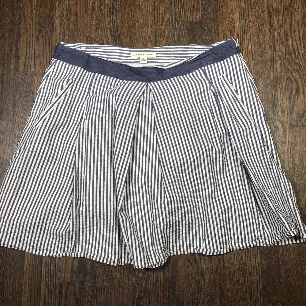 Banana Republic Skirt Size 10 Blue White Striped